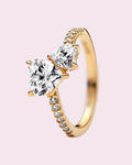 Gold Double Heart Shaped Ring
