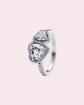 Silver Double Heart Shaped Ring