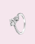 Silver Double Heart Shaped Ring