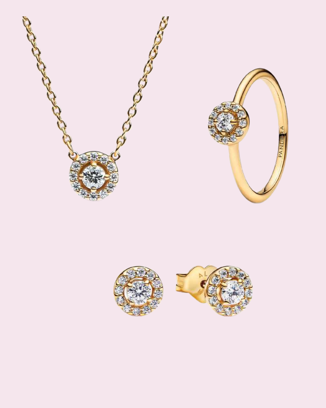 Gold Round Diamond Gift Set
